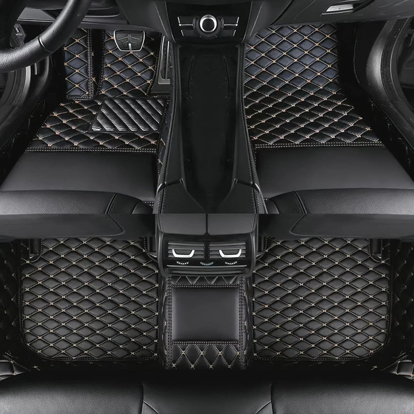 Leather Car Floor Mats For Seat Leon MK3 2012 2013 2014 2015 2016 2017 2018 2019 2020 All Weather Waterproof Car Floor Mats