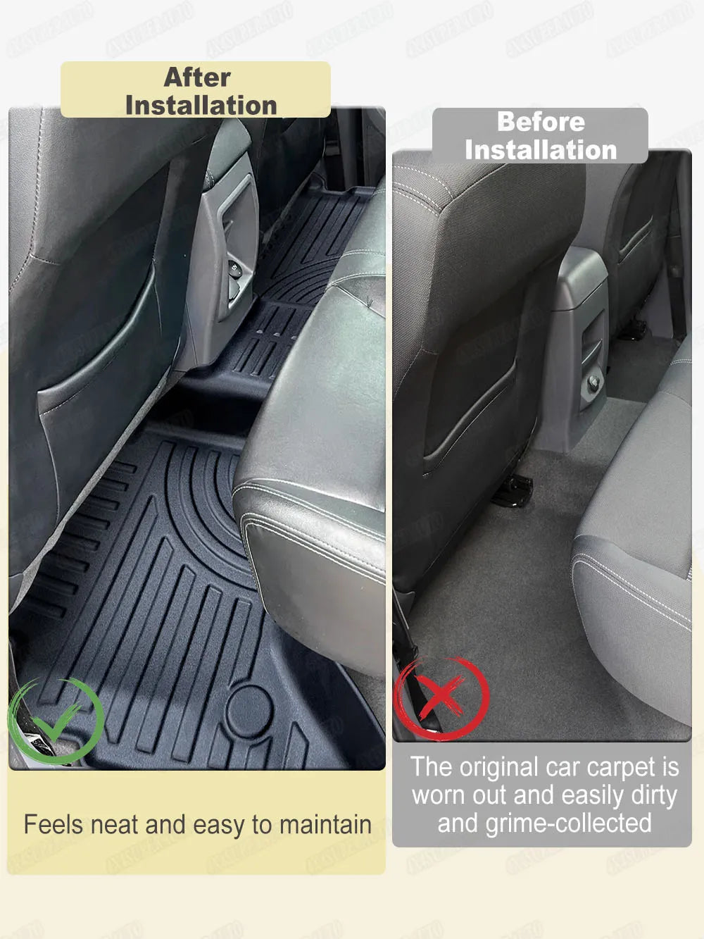 3D TPE Floor Car Floor Mats for Ford Ranger 2012-2021 T6 T7 T8 PX PX2 PX3 Wildtrak XLT Xl Double Cab PICKUP 4X4 Car Accessories