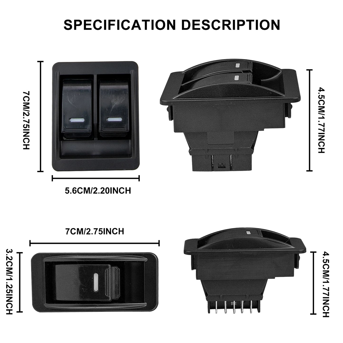 12V Universal Car Power Window Switch Regulator Kits with Wiring Harness For 2 Doors