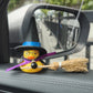Car Dashboard Halloween Rubber Ducks, Cool Rubber Duck Ornaments with Witch Hat Sunglasses Cape Necklace Spooky Halloween Party