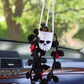 1pc Car Skull Halloween Ornament, Car Decoration, Rearview Mirror Decoration, Hand-Crocheted and Creative