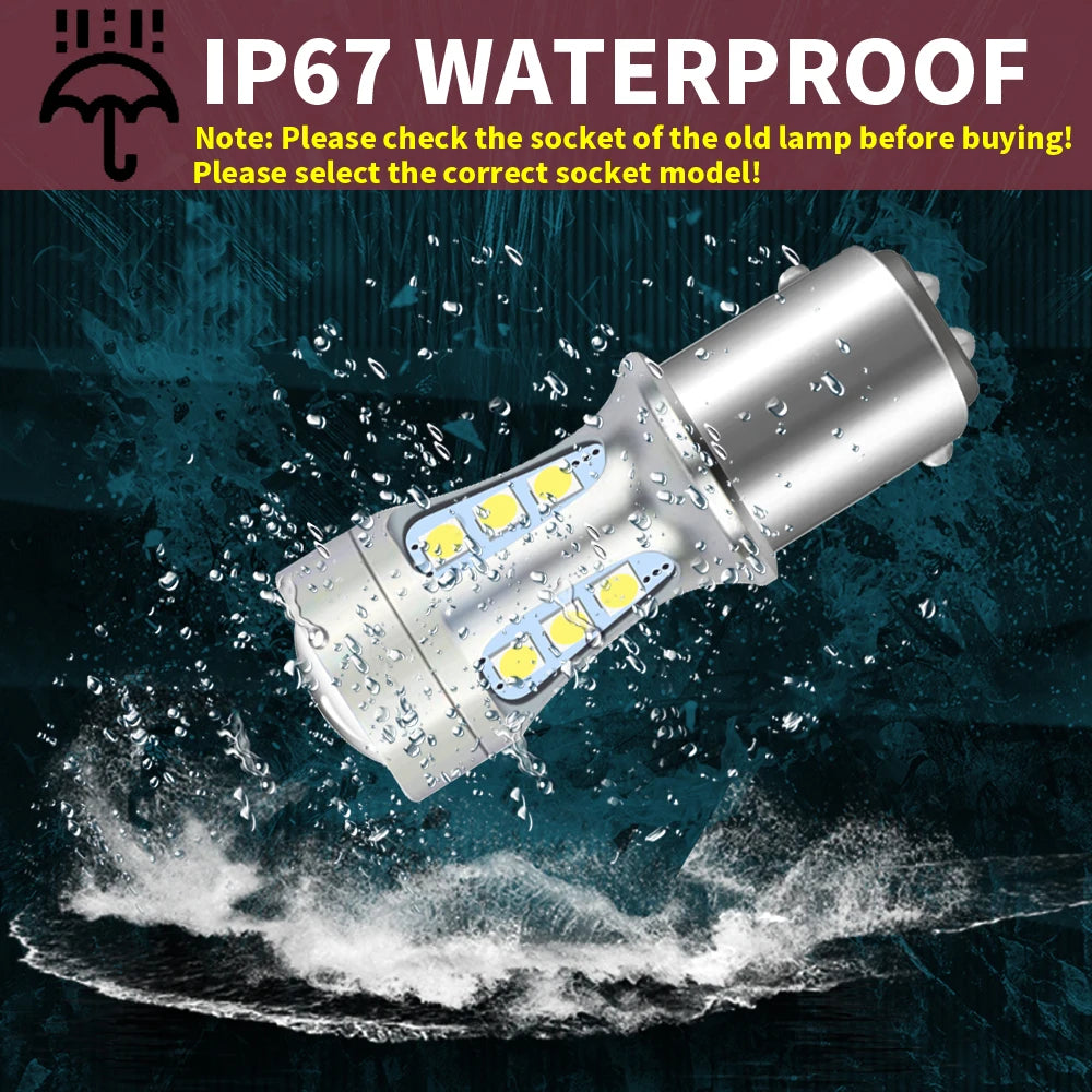 2x P21W BA15S LED Canbus 1156 BAY15D 1157 P21/5W LED Bulbs T15 R5W Car Lights 6500K White Brake Lights Reverse Lamp DRL T20 7443