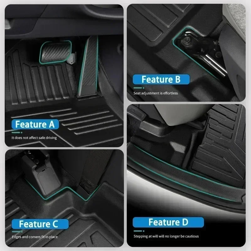 TPE Material Anti-dirty Anti-slip Car Floor Mats For Hyudnai Santa Fe 3 Maxcruz LWB XL NC 2013~2020 Foot pad Cover Carpet Pad