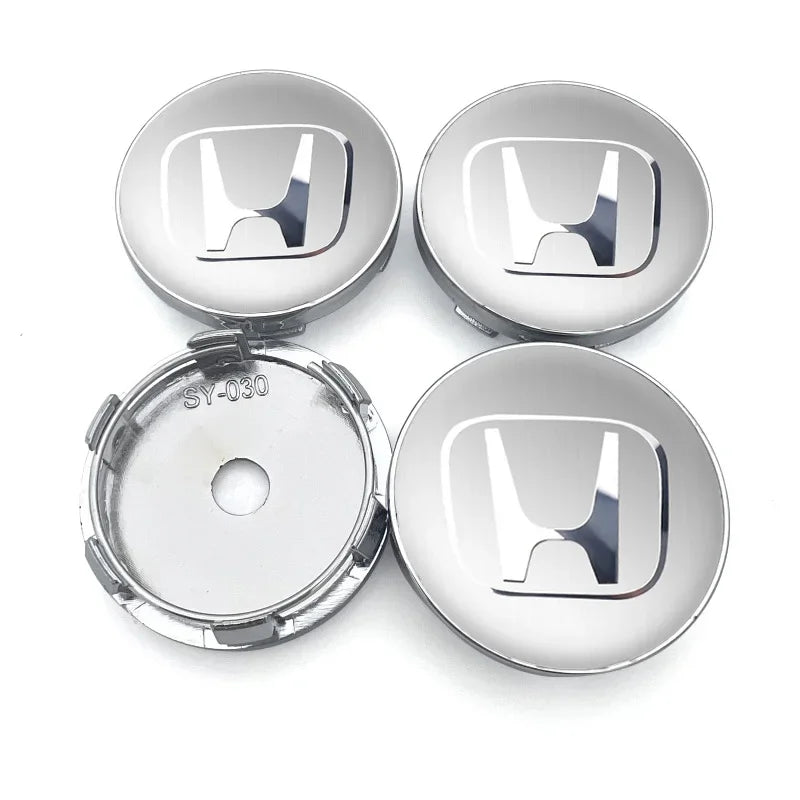 4pcs 60mm Car Wheel Center Hub Cap Rim Cover Emblem Stickers For Honda Civic Fit Jazz Accord Pilot Passport Stepwgn CRV BRV HRV