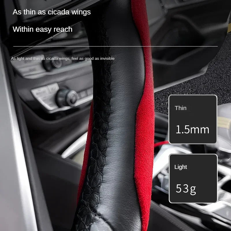38CM Car Steering Wheel Booster Cover Suede Universal Thicken Non-Slip Auto Interior Steer Protector Decoration Accessories