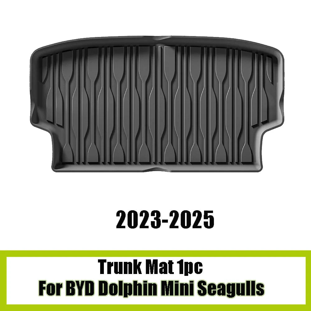 TPE Floor Mats For BYD Dolphin Mini Seagulls 2024 2025 Trunk Mats Waterproof Non-slip Carpet Back Seat Protector Boot Liner Tray