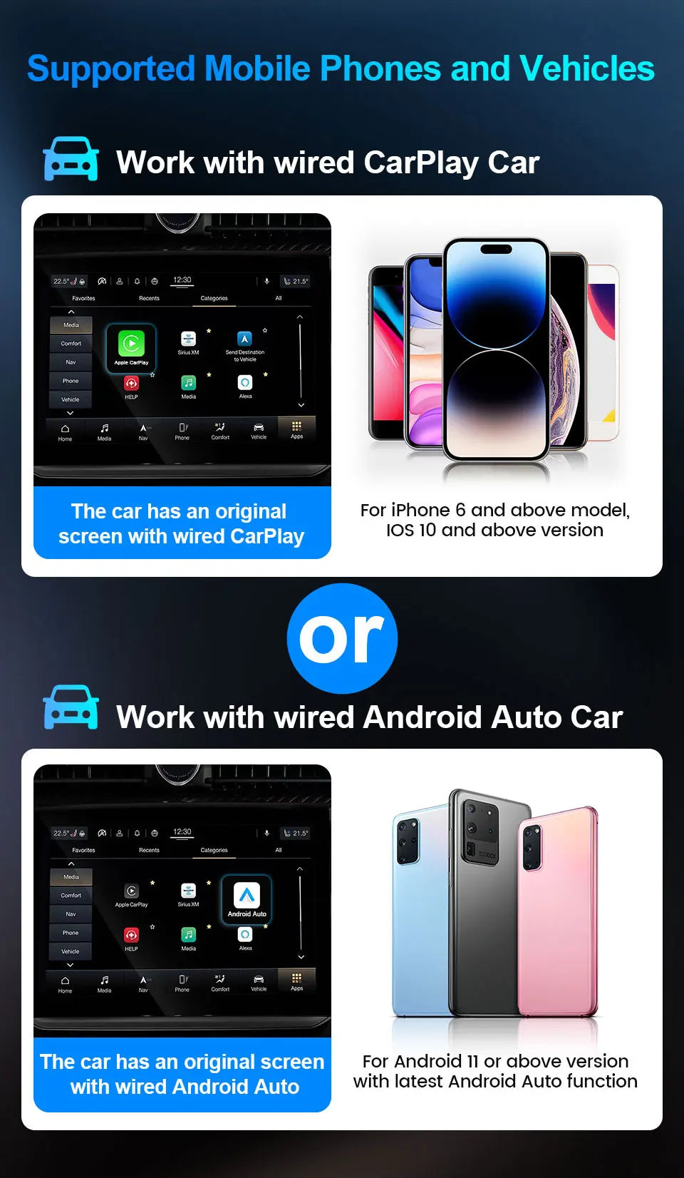 Xiaomi 2025 New! 2-in-1 Mini Wireless Adapter Seamlessly Enable Carplay & Android Auto Plug & Play For Most Vehicle Models