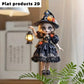 Car Hanging Decorations Witch Pendant Halloween Decoration Spooky Halloween Witch Car Pendant with Pumpkin Lanterns for Rearview