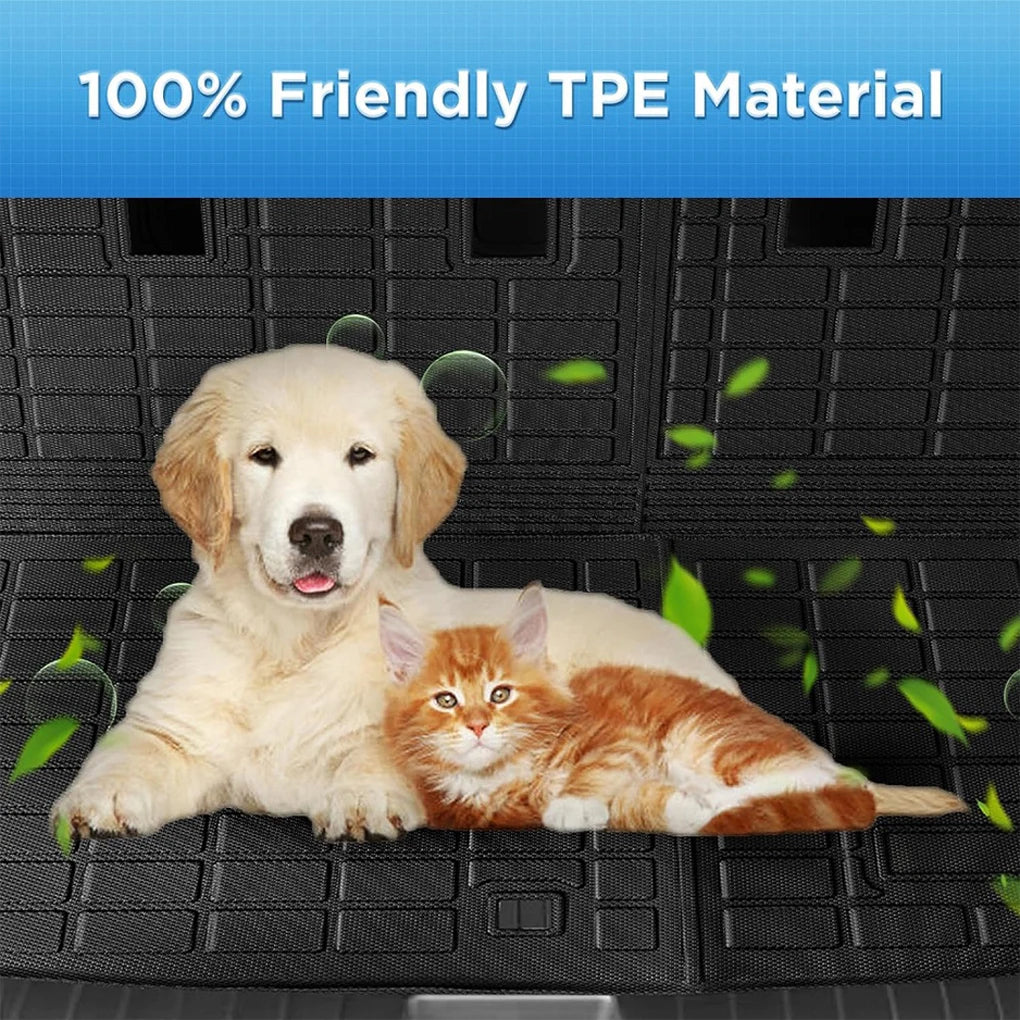 TPE Floor Mats for Hyundai Palisade 2020-2024 All Weather Protection Floor Liner Cargo Liner Trunk Mat With Backrest