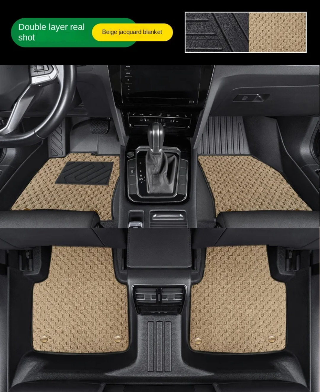 TPE Alfombras DOBLES TERMOPLÁSTIC ELASTOMER  Personalizadas TPE A Medida Exacta de tu Automóvil 7 a 9 Pasajeros 3 Filas Alfombras TPE (NO Incluye Alfombras de Maletero o Cajuela)
