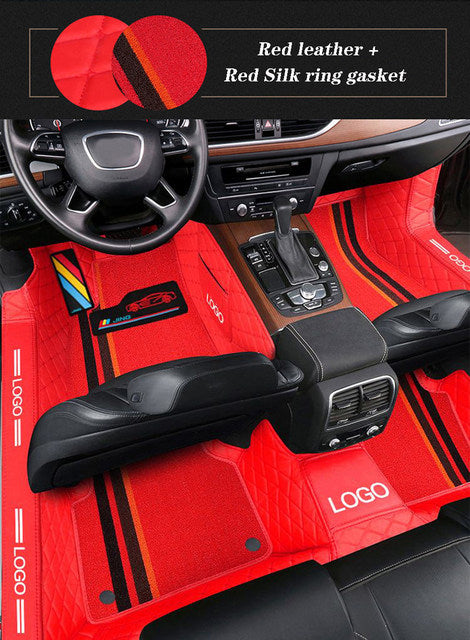 Alfombras Impermeables Dobles Hechas con cuero ecológico artificial ala medida exacta de cada automóvil 2 Filas de Alfombras 2 a 5 Asientos del Automóvil + ALFOMBRAS DE MALETERO O CAJUELA