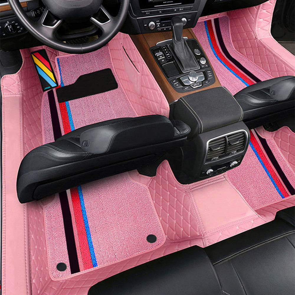 Alfombras Impermeables Dobles Hechas con cuero ecológico artificial ala medida exacta de cada automóvil 2 Filas de Alfombras 2 a 5 Asientos del Automóvil + ALFOMBRAS DE MALETERO O CAJUELA