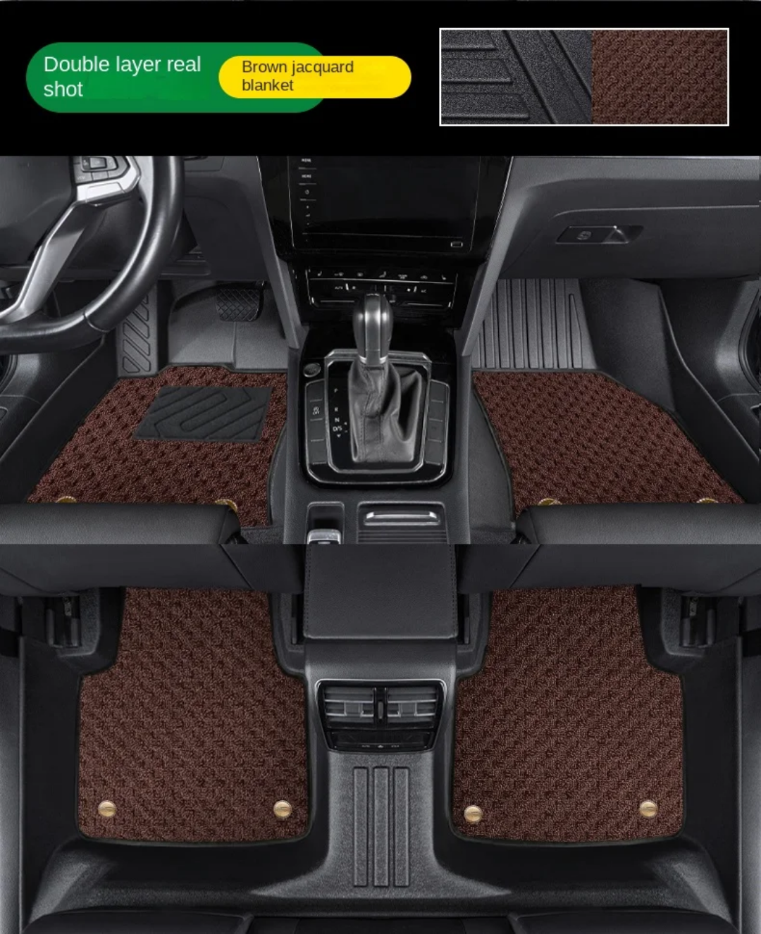 TPE Alfombras DOBLES TERMOPLÁSTIC ELASTOMER  Personalizadas TPE A Medida Exacta de tu Automóvil 7 a 9 Pasajeros 3 Filas Alfombras TPE (NO Incluye Alfombras de Maletero o Cajuela)