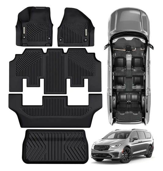 TPE Alfombras TERMOPLÁSTIC ELASTOMER  Personalizadas TPE A Medida Exacta de tu Automóvil 7 a 8 PASAJEROS 3 Filas Alfombras TPE + Alfombras de Maletero o Cajuela