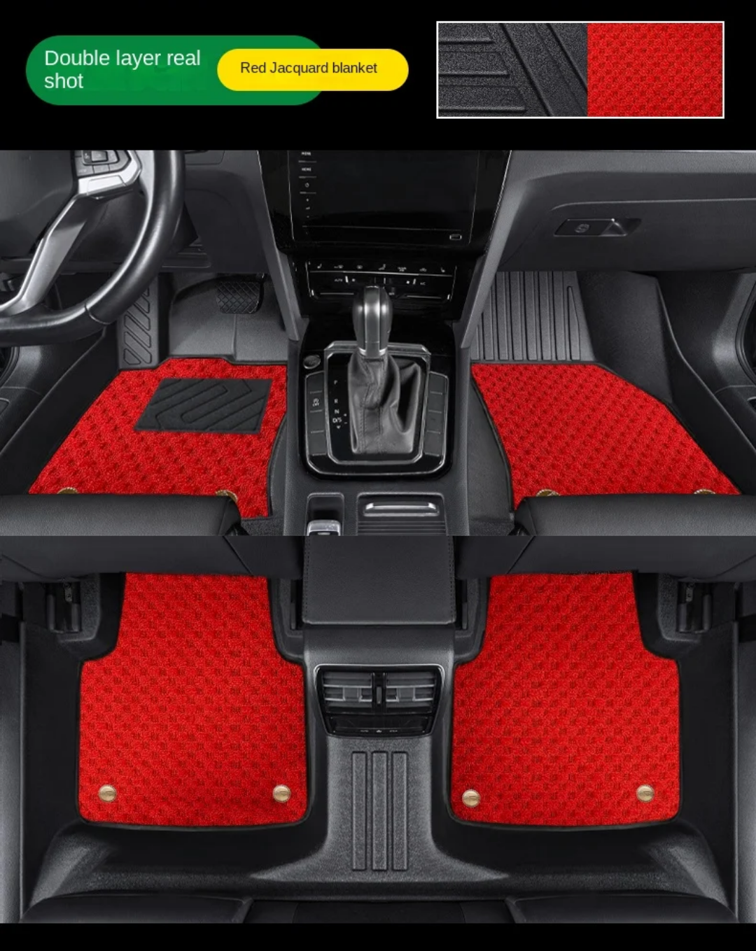 TPE Alfombras DOBLES TERMOPLÁSTIC ELASTOMER  Personalizadas TPE A Medida Exacta de tu Automóvil 7 a 9 Pasajeros 3 Filas Alfombras TPE (NO Incluye Alfombras de Maletero o Cajuela)