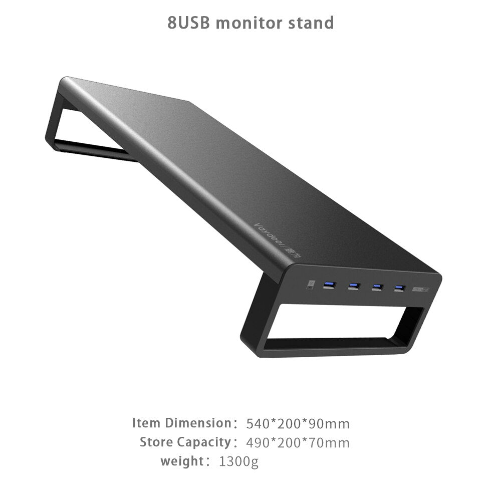 Transferencia de datos y soporte de monitor de aluminio inalámbrico de carga