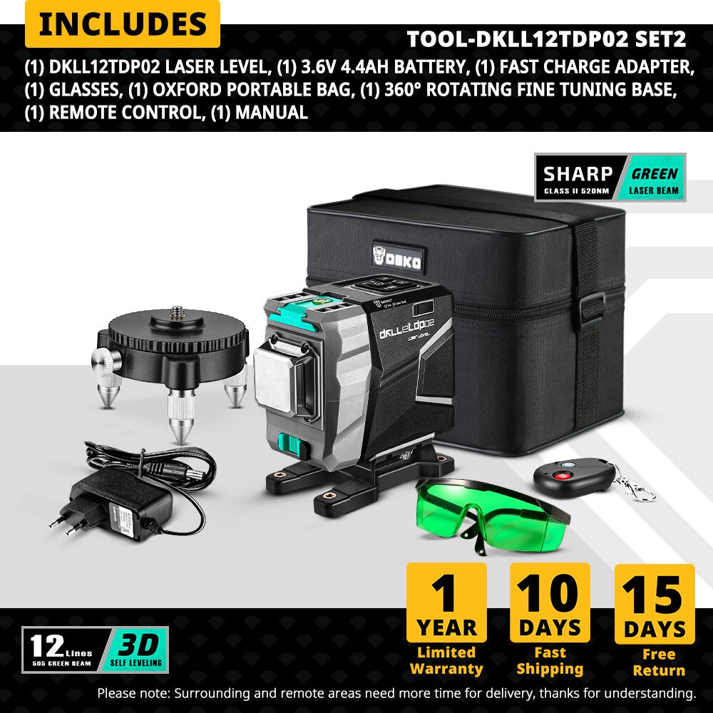 Láser verde 3D autonivelante automático